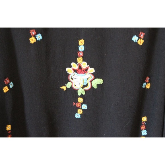 Free People Oxford Black Embroidered Swing Dress Gauzy Cutout Size Small H14117 - Picture 5 of 12